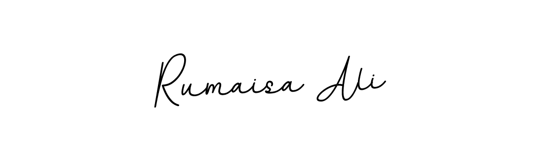 How to make Rumaisa Ali name signature. Use BallpointsItalic-DORy9 style for creating short signs online. This is the latest handwritten sign. Rumaisa Ali signature style 11 images and pictures png