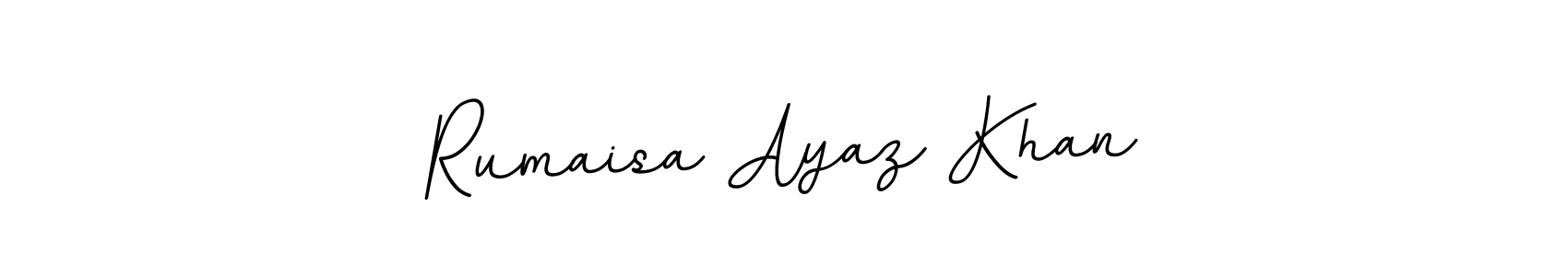The best way (BallpointsItalic-DORy9) to make a short signature is to pick only two or three words in your name. The name Rumaisa Ayaz Khan include a total of six letters. For converting this name. Rumaisa Ayaz Khan signature style 11 images and pictures png