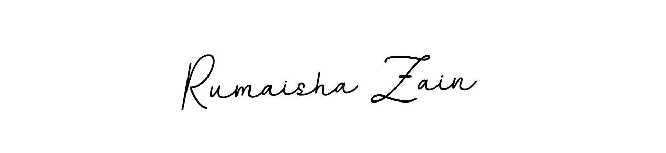 How to make Rumaisha Zain name signature. Use BallpointsItalic-DORy9 style for creating short signs online. This is the latest handwritten sign. Rumaisha Zain signature style 11 images and pictures png