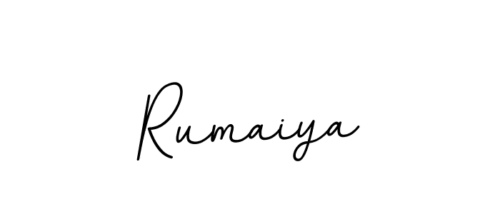 Design your own signature with our free online signature maker. With this signature software, you can create a handwritten (BallpointsItalic-DORy9) signature for name Rumaiya. Rumaiya signature style 11 images and pictures png
