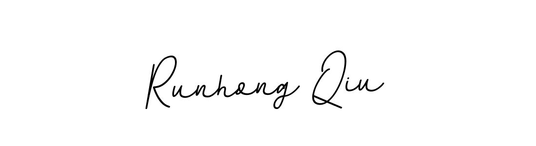 This is the best signature style for the Runhong Qiu name. Also you like these signature font (BallpointsItalic-DORy9). Mix name signature. Runhong Qiu signature style 11 images and pictures png