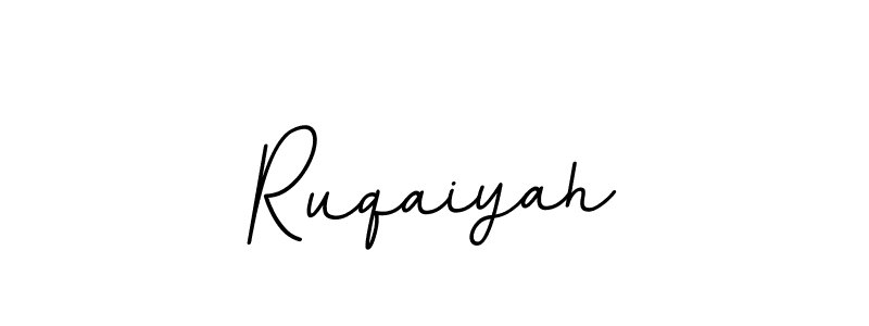The best way (BallpointsItalic-DORy9) to make a short signature is to pick only two or three words in your name. The name Ruqaiyah include a total of six letters. For converting this name. Ruqaiyah signature style 11 images and pictures png