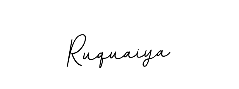 Use a signature maker to create a handwritten signature online. With this signature software, you can design (BallpointsItalic-DORy9) your own signature for name Ruquaiya. Ruquaiya signature style 11 images and pictures png