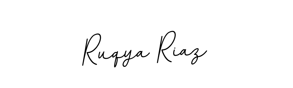 How to make Ruqya Riaz name signature. Use BallpointsItalic-DORy9 style for creating short signs online. This is the latest handwritten sign. Ruqya Riaz signature style 11 images and pictures png