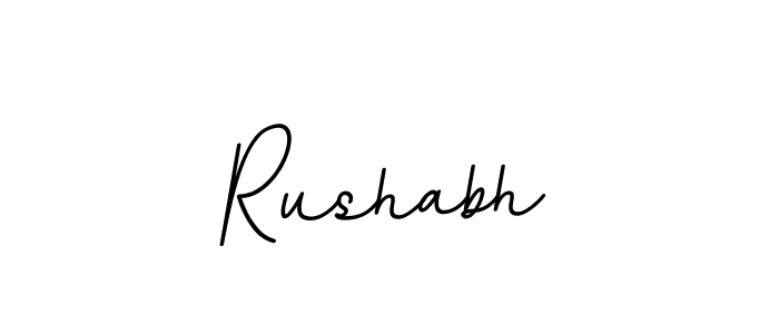 How to make Rushabh name signature. Use BallpointsItalic-DORy9 style for creating short signs online. This is the latest handwritten sign. Rushabh signature style 11 images and pictures png