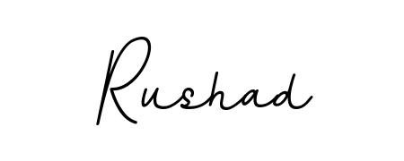 The BallpointsItalic-DORy9 typeface gives name Rushad a refined look. Suitable for certificates, diplomas, and official verification. Rushad signature style 11 images and pictures png