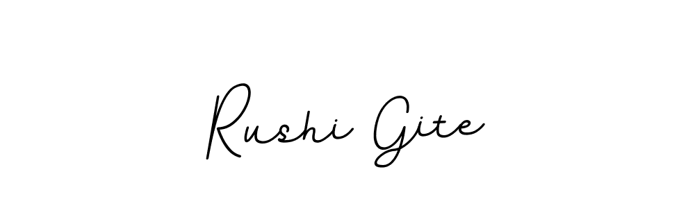 Use a signature maker to create a handwritten signature online. With this signature software, you can design (BallpointsItalic-DORy9) your own signature for name Rushi Gite. Rushi Gite signature style 11 images and pictures png