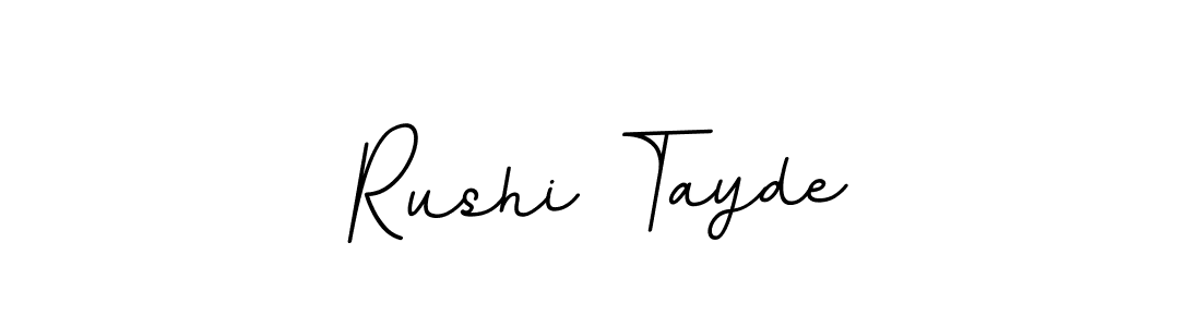 Create a beautiful signature design for name Rushi Tayde. With this signature (BallpointsItalic-DORy9) fonts, you can make a handwritten signature for free. Rushi Tayde signature style 11 images and pictures png