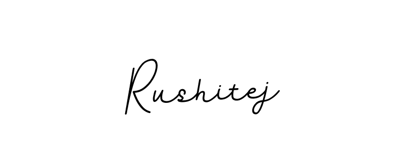 Rushitej stylish signature style. Best Handwritten Sign (BallpointsItalic-DORy9) for my name. Handwritten Signature Collection Ideas for my name Rushitej. Rushitej signature style 11 images and pictures png