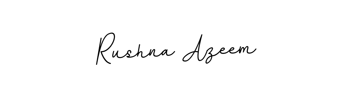 if you are searching for the best signature style for your name Rushna Azeem. so please give up your signature search. here we have designed multiple signature styles  using BallpointsItalic-DORy9. Rushna Azeem signature style 11 images and pictures png