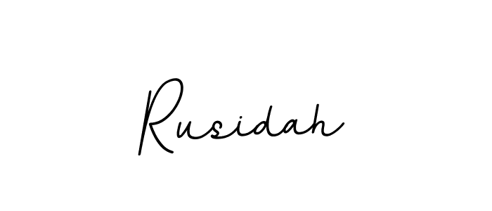 How to make Rusidah name signature. Use BallpointsItalic-DORy9 style for creating short signs online. This is the latest handwritten sign. Rusidah signature style 11 images and pictures png