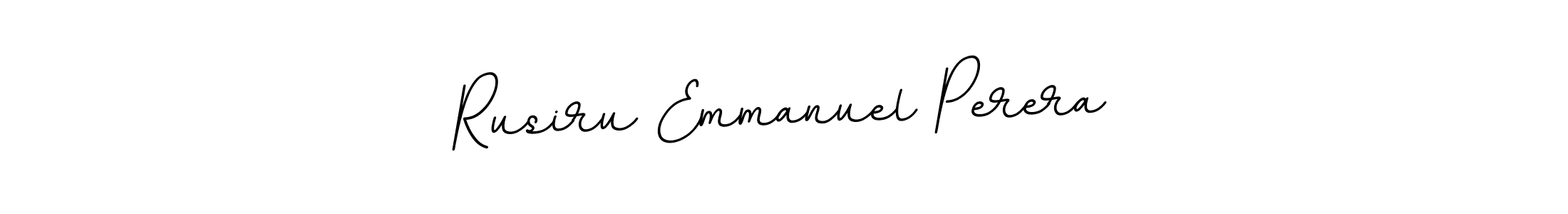 How to make Rusiru Emmanuel Perera name signature. Use BallpointsItalic-DORy9 style for creating short signs online. This is the latest handwritten sign. Rusiru Emmanuel Perera signature style 11 images and pictures png