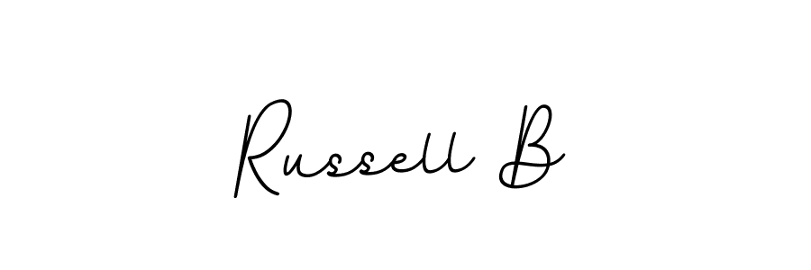 Use a signature maker to create a handwritten signature online. With this signature software, you can design (BallpointsItalic-DORy9) your own signature for name Russell B. Russell B signature style 11 images and pictures png