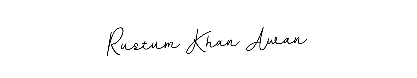 How to make Rustum Khan Awan name signature. Use BallpointsItalic-DORy9 style for creating short signs online. This is the latest handwritten sign. Rustum Khan Awan signature style 11 images and pictures png