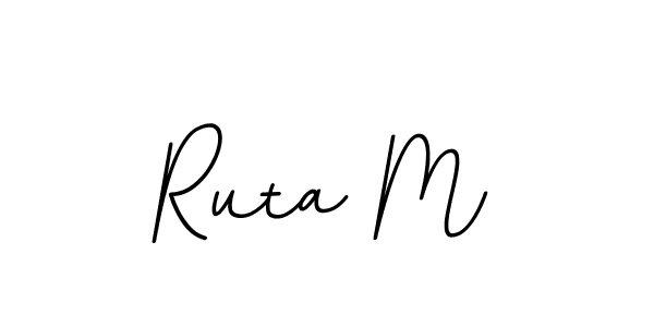 How to make Ruta M name signature. Use BallpointsItalic-DORy9 style for creating short signs online. This is the latest handwritten sign. Ruta M signature style 11 images and pictures png