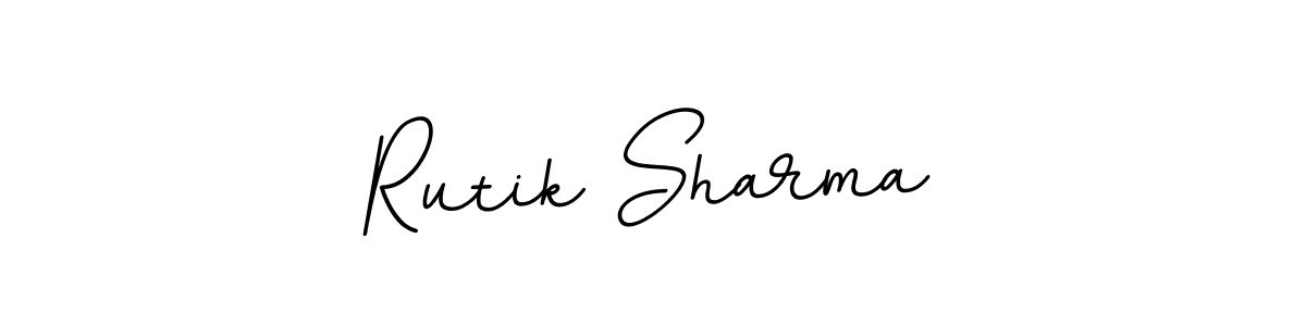 Use a signature maker to create a handwritten signature online. With this signature software, you can design (BallpointsItalic-DORy9) your own signature for name Rutik Sharma. Rutik Sharma signature style 11 images and pictures png