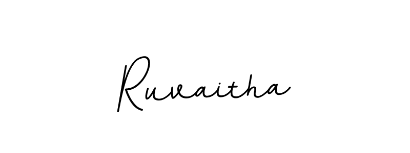 How to make Ruvaitha name signature. Use BallpointsItalic-DORy9 style for creating short signs online. This is the latest handwritten sign. Ruvaitha signature style 11 images and pictures png
