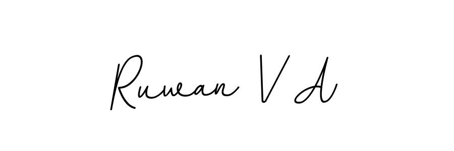 Ruwan V A stylish signature style. Best Handwritten Sign (BallpointsItalic-DORy9) for my name. Handwritten Signature Collection Ideas for my name Ruwan V A. Ruwan V A signature style 11 images and pictures png