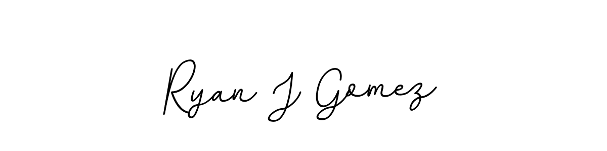 How to make Ryan J Gomez name signature. Use BallpointsItalic-DORy9 style for creating short signs online. This is the latest handwritten sign. Ryan J Gomez signature style 11 images and pictures png