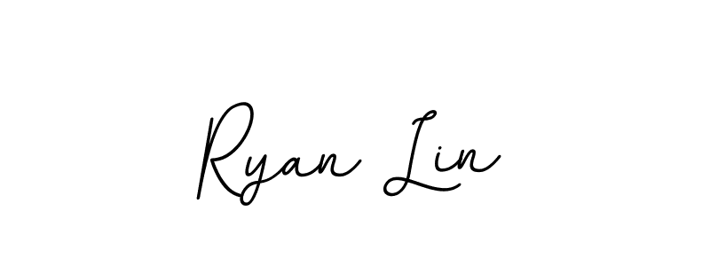 How to make Ryan Lin name signature. Use BallpointsItalic-DORy9 style for creating short signs online. This is the latest handwritten sign. Ryan Lin signature style 11 images and pictures png