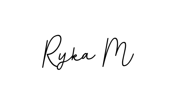 The best way (BallpointsItalic-DORy9) to make a short signature is to pick only two or three words in your name. The name Ryka M include a total of six letters. For converting this name. Ryka M signature style 11 images and pictures png