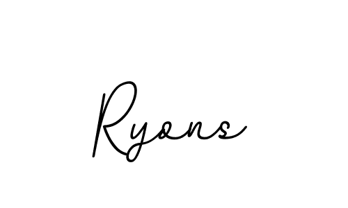 Make a beautiful signature design for name Ryons. With this signature (BallpointsItalic-DORy9) style, you can create a handwritten signature for free. Ryons signature style 11 images and pictures png