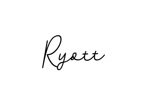 Use a signature maker to create a handwritten signature online. With this signature software, you can design (BallpointsItalic-DORy9) your own signature for name Ryott. Ryott signature style 11 images and pictures png