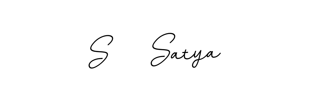 How to make S    Satya name signature. Use BallpointsItalic-DORy9 style for creating short signs online. This is the latest handwritten sign. S    Satya signature style 11 images and pictures png