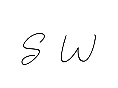 Make a beautiful signature design for name S  W. With this signature (BallpointsItalic-DORy9) style, you can create a handwritten signature for free. S  W signature style 11 images and pictures png