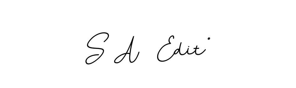 The best way (BallpointsItalic-DORy9) to make a short signature is to pick only two or three words in your name. The name S A  Edit* include a total of six letters. For converting this name. S A  Edit* signature style 11 images and pictures png