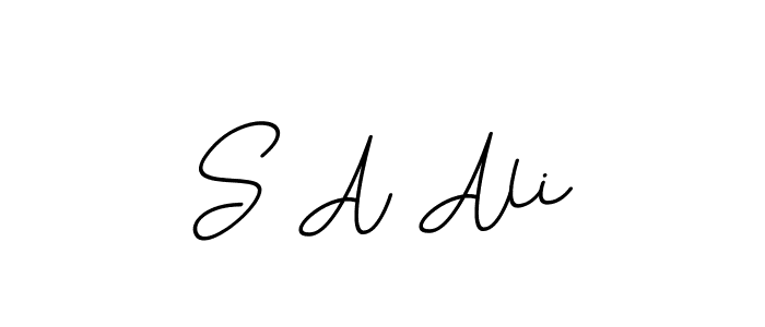 How to make S A Ali name signature. Use BallpointsItalic-DORy9 style for creating short signs online. This is the latest handwritten sign. S A Ali signature style 11 images and pictures png