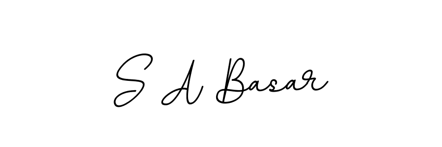 Make a beautiful signature design for name S A Basar. With this signature (BallpointsItalic-DORy9) style, you can create a handwritten signature for free. S A Basar signature style 11 images and pictures png