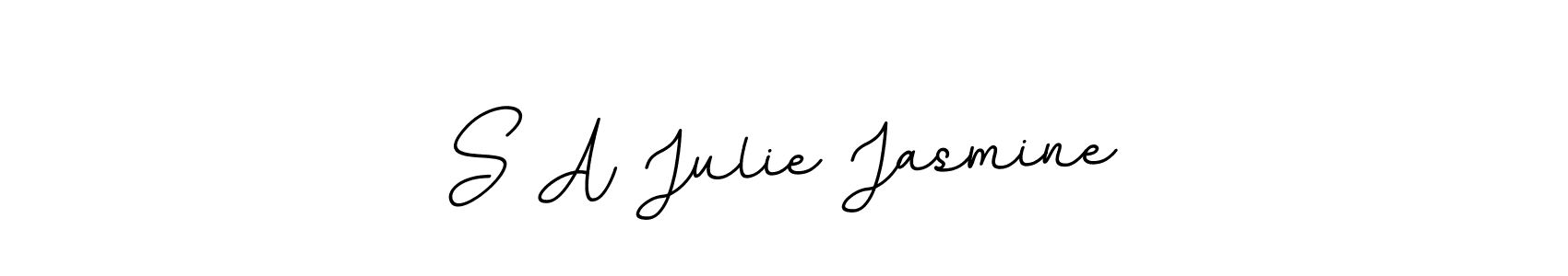 This is the best signature style for the S A Julie Jasmine name. Also you like these signature font (BallpointsItalic-DORy9). Mix name signature. S A Julie Jasmine signature style 11 images and pictures png