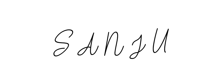 This is the best signature style for the S A N J U name. Also you like these signature font (BallpointsItalic-DORy9). Mix name signature. S A N J U signature style 11 images and pictures png