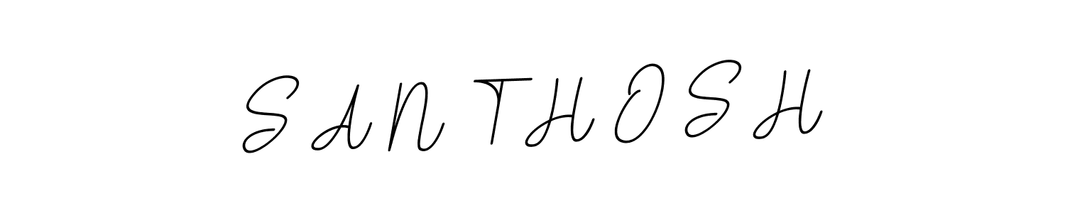 How to make S A N T H O S H name signature. Use BallpointsItalic-DORy9 style for creating short signs online. This is the latest handwritten sign. S A N T H O S H signature style 11 images and pictures png