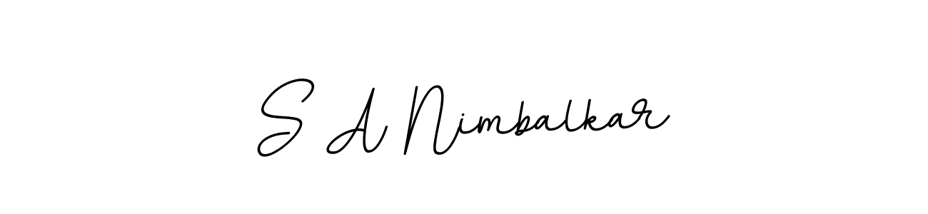 How to make S A Nimbalkar name signature. Use BallpointsItalic-DORy9 style for creating short signs online. This is the latest handwritten sign. S A Nimbalkar signature style 11 images and pictures png