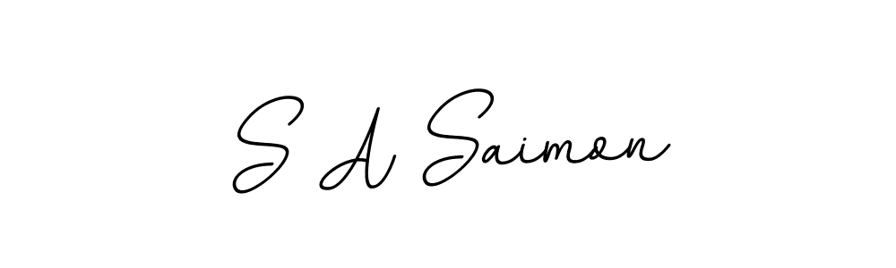 BallpointsItalic-DORy9 is a professional signature style that is perfect for those who want to add a touch of class to their signature. It is also a great choice for those who want to make their signature more unique. Get S A Saimon name to fancy signature for free. S A Saimon signature style 11 images and pictures png