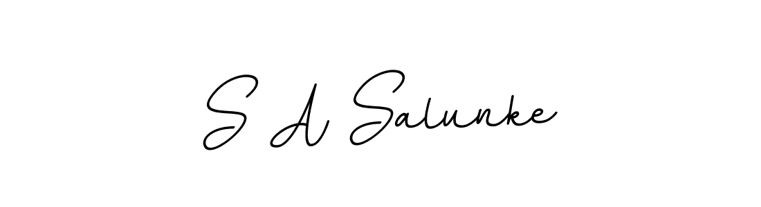 You should practise on your own different ways (BallpointsItalic-DORy9) to write your name (S A Salunke) in signature. don't let someone else do it for you. S A Salunke signature style 11 images and pictures png