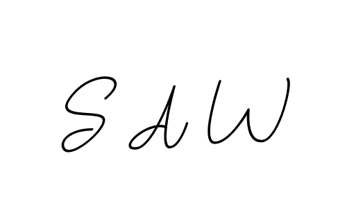 Create a beautiful signature design for name S A W. With this signature (BallpointsItalic-DORy9) fonts, you can make a handwritten signature for free. S A W signature style 11 images and pictures png