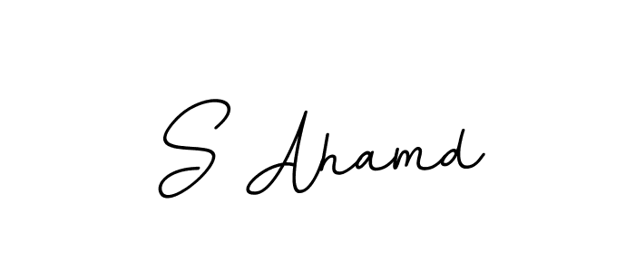 How to make S Ahamd name signature. Use BallpointsItalic-DORy9 style for creating short signs online. This is the latest handwritten sign. S Ahamd signature style 11 images and pictures png