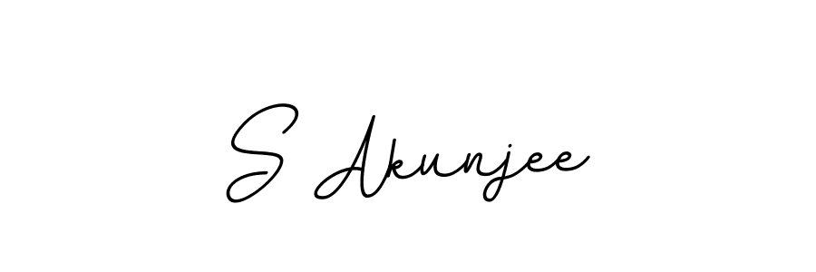 You should practise on your own different ways (BallpointsItalic-DORy9) to write your name (S Akunjee) in signature. don't let someone else do it for you. S Akunjee signature style 11 images and pictures png