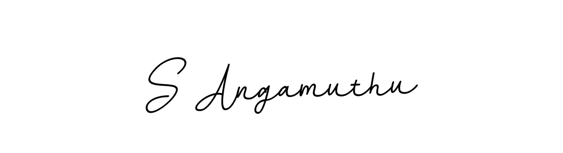 Use a signature maker to create a handwritten signature online. With this signature software, you can design (BallpointsItalic-DORy9) your own signature for name S Angamuthu. S Angamuthu signature style 11 images and pictures png