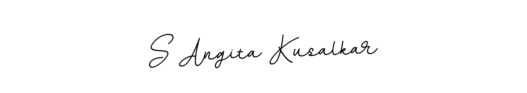 The best way (BallpointsItalic-DORy9) to make a short signature is to pick only two or three words in your name. The name S Angita Kusalkar include a total of six letters. For converting this name. S Angita Kusalkar signature style 11 images and pictures png