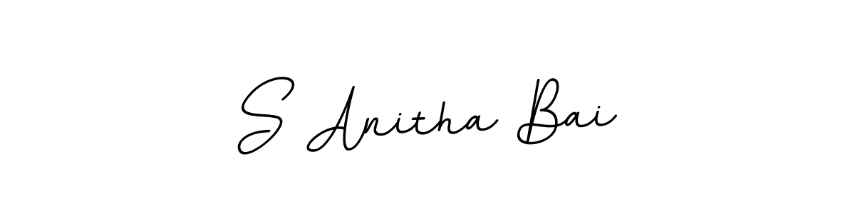 This is the best signature style for the S Anitha Bai name. Also you like these signature font (BallpointsItalic-DORy9). Mix name signature. S Anitha Bai signature style 11 images and pictures png