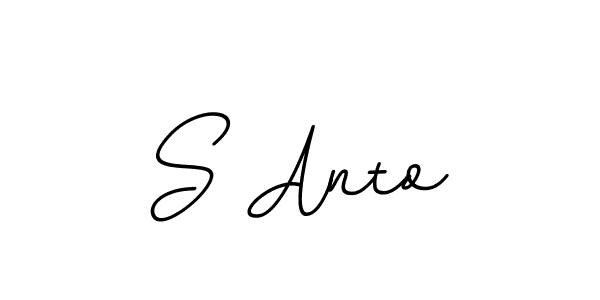 How to make S Anto name signature. Use BallpointsItalic-DORy9 style for creating short signs online. This is the latest handwritten sign. S Anto signature style 11 images and pictures png