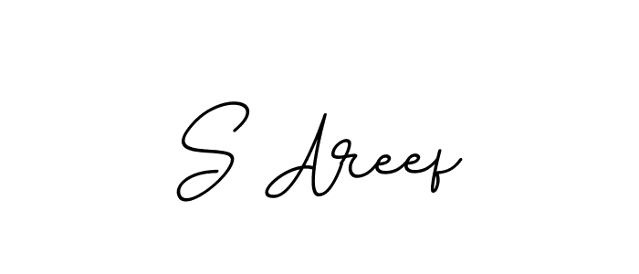 You should practise on your own different ways (BallpointsItalic-DORy9) to write your name (S Areef) in signature. don't let someone else do it for you. S Areef signature style 11 images and pictures png