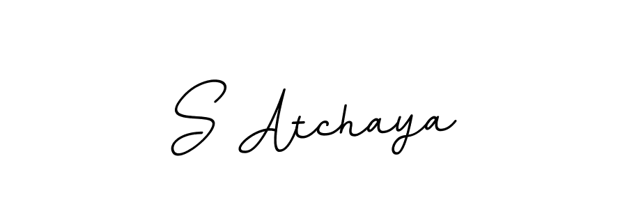 Design your own signature with our free online signature maker. With this signature software, you can create a handwritten (BallpointsItalic-DORy9) signature for name S Atchaya. S Atchaya signature style 11 images and pictures png