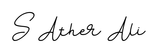 Designed for modern professionals: S Ather Ali name signature crafted with BallpointsItalic-DORy9 script. Ready for digital PDF workflows. S Ather Ali signature style 11 images and pictures png