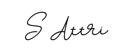 Try this chic S Attri handwritten sign style. Using BallpointsItalic-DORy9 font elements, it gives your name a sleek, memorable identity. S Attri signature style 11 images and pictures png