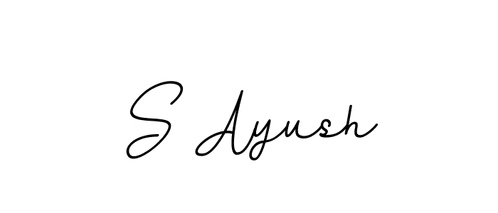 Design your own signature with our free online signature maker. With this signature software, you can create a handwritten (BallpointsItalic-DORy9) signature for name S Ayush. S Ayush signature style 11 images and pictures png